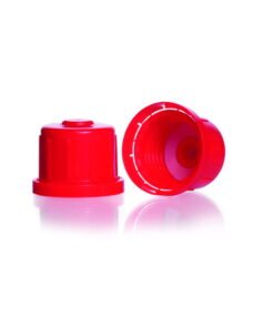DWK Duran Screw Caps, PP, Red, with Valve, GL 32 H
