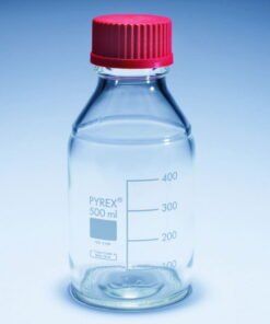 DWK Media-Lab Bottles 100 ml Pyrex, with Red Cap, Pack of 10