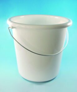 LLG Round Plastic Bucket 10 L PP White with Metal Handle and Graduations