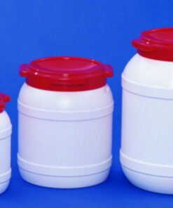 A. Johnen Verpackungen Wide Neck Barrel 6.4 Ltr HDPE White/Red with UN Approval