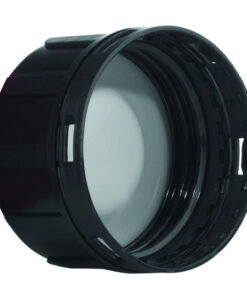 Kautex Bell Cap, Black PP with PTFE Cup-Shaped Liner & Tamper-Evident Ring, 45 mm Ø