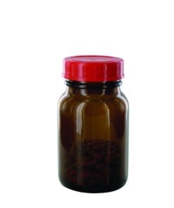 Behr Labor Wide Mouth Bottle 250ml, Amber with PTFE-Laminated Cap, DIN 55