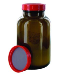 Behr Labor Wide Mouth Bottle 1000ml, Amber with PTFE-Laminated Cap, DIN 68