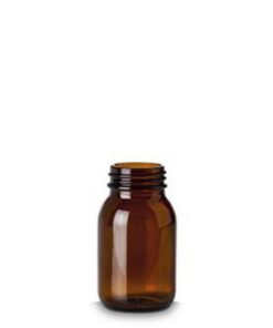 RIXIUS Wide‑Neck Amber Glass Bottle 125 mL, DIN 40, Without Cap 9072165 (Pack of 84)
