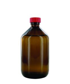 Behr Narrow Neck Bottle NB 500 GT, 500ml Amber Glass, with Closure and PTFE-Insert, Thread Dia. 28mm