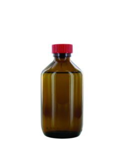 Behr Narrow Neck Bottle NB 250 GT, 250ml Amber Glass, with Closure and PTFE-Insert, Thread Dia. 28mm