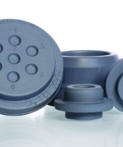DWK Duran Rubber Stoppers for GL 45 Laboratory Bottle, Straight Plug, Gray Bromobutyl