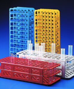 Kartell Universal Test Tube Rack for 60 Tubes, Diam 16mm, PP 105 x 246 x 72 mm, Blue