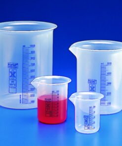 Kartell Griffin Beaker 100 mL Blue Graduation PP Low Form Autoclavable Up to 121°C for 20 Min
