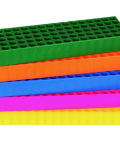 LLG 80-Well Microtube Racks Assorted Colours, PP, for 1.5/2.0 mL Tubes, Multi-Colour Pack, Pack of 5