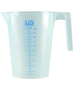 LLG Beaker 1000 ml PP ISO 7056 Blue Scale with Handle Pack of 2