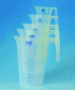 LLG Beaker 250 ml, PP ISO 7056, Blue Scale, with Handle, Pack of 2