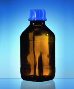 BRAND Threaded Bottle 100 mL, Amber Soda-Lime Glass, Without Coating, GL-32, With Screw Cap