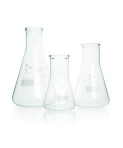 DWK Duran Super Duty Erlenmeyer Flask, 100 mL, Wide Neck, Tooled Border, 64 x 105 mm