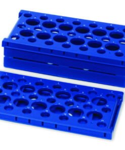 Heathrow Scientific Tube Racks Pop-Up, PP, Foldable for 21×15mL / 12×50mL Tubes, Blue, Pack of 2