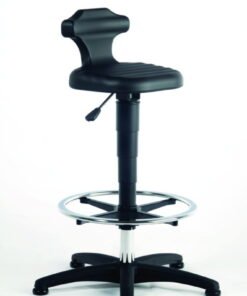 LLG Standing Rest with PU Foam Seat, Black, Foot Ring, Glides, Seat Height 510–780 mm