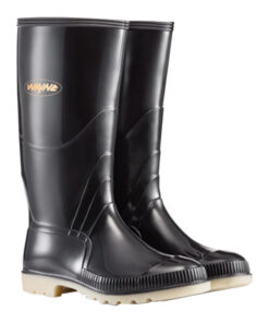 Wayne Gumboot Mens Knee L Black/Ivory Size 8