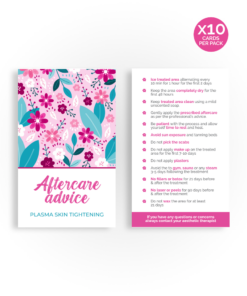 Aftercare Advice Cards | Plasma Skin tightening