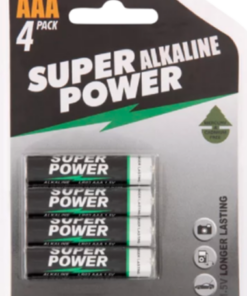 Super Power AAA Alkaline Batteries 4 Pack